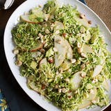 Shaved Brussels Sprouts Salad with Apples, Hazelnuts & Brown Butter Vinaigrette