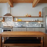 Tahan karat steel and gray one-walled kitchen