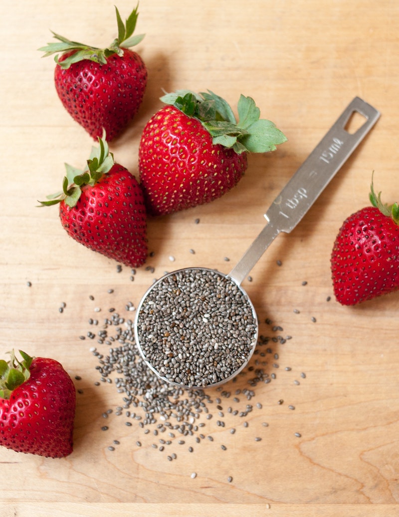 Chia seeds and strawberries