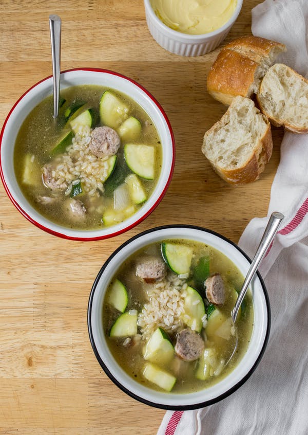 Kiełbasa and Zucchini Soup