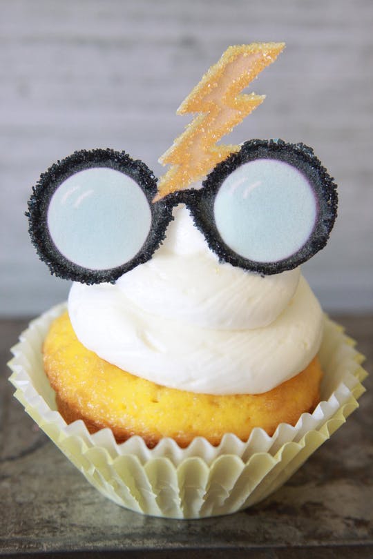 yenilebilir Harry Potter Glasses & Lightning Cupcake Toppers