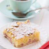 Rhubarb Almond Snack Cake