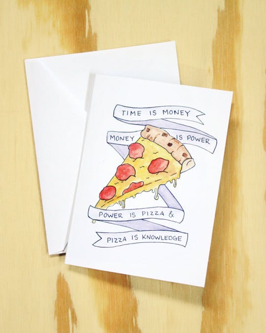 Pizza Is Knowledge - Parks & Recreation Inspired Card from Dear Ollie